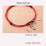 Red Thread Silver Bracelet Women 925 Lucky Retro