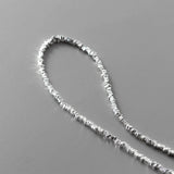 925 Silver Chains Women's Necklace with Irregular Bead - Silver Necklace