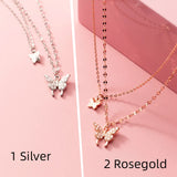 925 Silver Butterfly Pendant Necklace For Women Elegant Jewelry
