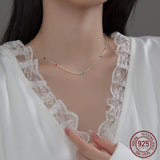 925 Silver Chains Colorful Bead Jewelry Women Necklace