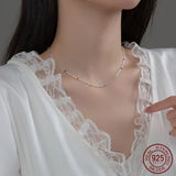 925 Silver Chains Colorful Bead Jewelry Women Necklace