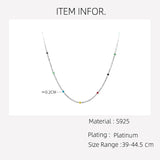 925 Silver Chains Colorful Bead Jewelry Women Necklace
