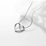 925 Silver Snake Chains Hollow Heart Necklace - 40+5cm Women's Necklace