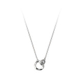 Women's 925 Silver Hollow Circle Interlock Necklace
