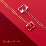 Silver Necklace For Women Envelope Neck Pendants 925 Silver Chains
