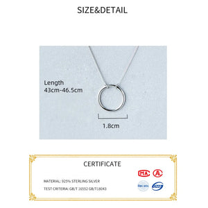 925 Silver Necklace Round Circle Pendants Fine Jewelry for Women