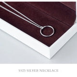925 Silver Necklace Round Circle Pendants Fine Jewelry for Women