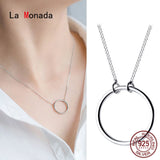 925 Silver Necklace Round Circle Pendants Fine Jewelry for Women