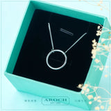 925 Silver Necklace Round Circle Pendants Fine Jewelry for Women