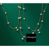 Fine Silver 925 Necklace Flower Star Pendants 925 Silver Chain Woman