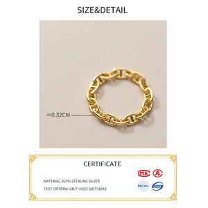 Chian Thin Finger Women Ring 925 Sterling Silver Minimalist Rings For Women