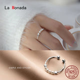925 Silver Minimalist Synthetic Pearl Women's Ring