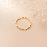 925 Silver Lock Chain Ring for Women, Sterling Jewelry Plain Stylish Girls