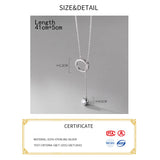 925 Silver Chain Necklace Round Ball 925 Jewelry Female