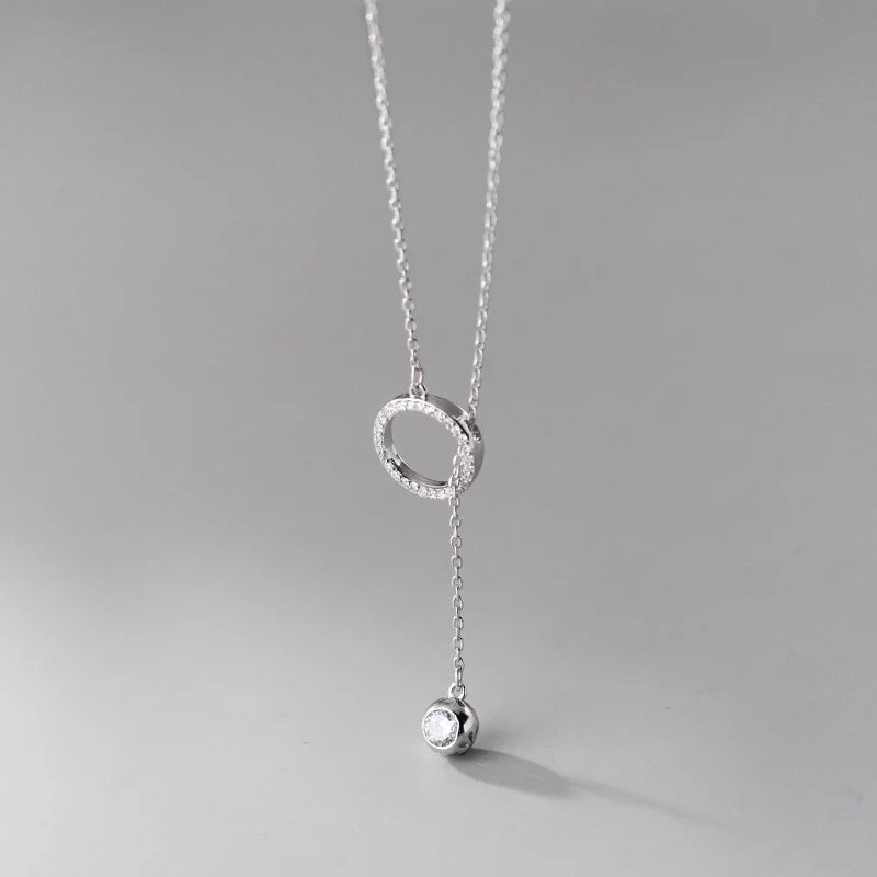 925 Silver Chain Necklace Round Ball 925 Jewelry Female