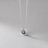 925 Silver Chain Necklace Round Ball 925 Jewelry Female