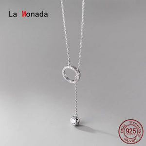 925 Silver Chain Necklace Round Ball 925 Jewelry Female