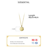 925 Silver Chain Necklace For Women Round Chinese Lucky Happy