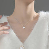 925 Silver Chain Necklace For Women Round Chinese Lucky Happy