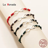 925 Silver Infinite Red Rope Bracelets for Women