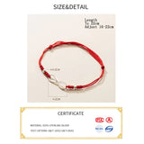 925 Silver Infinite Red Rope Bracelets for Women