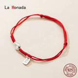 925 Silver Fish Red Rope Bracelets - Lucky Adjustable Blessing