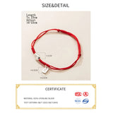 925 Silver Fish Red Rope Bracelets - Lucky Adjustable Blessing