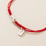 925 Silver Fish Red Rope Bracelets - Lucky Adjustable Blessing