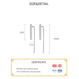 925 Silver Brushed Minimalist Ear Piercing Earrings