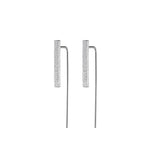 925 Silver Brushed Minimalist Ear Piercing Earrings
