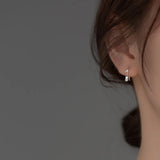 925 Silver Glossy Flower Hoop Earrings for Women