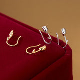 925 Silver Glossy Flower Hoop Earrings for Women
