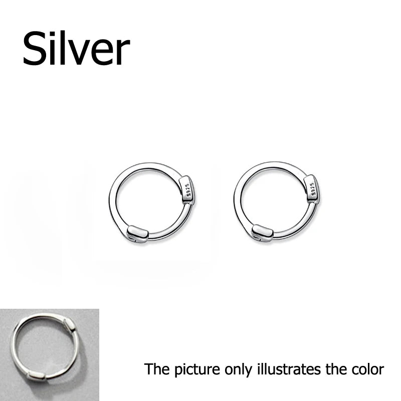 Monada 925 Silver Woman Earring Minimalist Ear Piercing Small Hoop Earrings