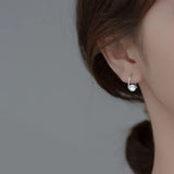 925 Silver Small Hoop Earrings Zircon Geometry