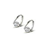 925 Silver Small Hoop Earrings Zircon Geometry