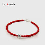 925 Silver Beads Couple Red Rope Bracelets String Jewelry Women