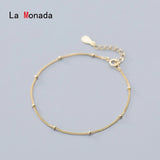 925 Silver Beads Chain Bracelet Women's Jewelry Minimalist