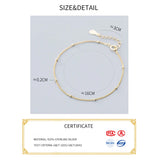 925 Silver Beads Chain Bracelet Women's Jewelry Minimalist