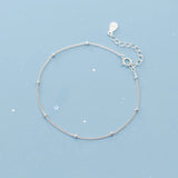 925 Silver Beads Chain Bracelet Women's Jewelry Minimalist