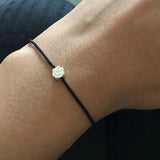 925 Silver Plum Flower Couple Bracelet Red Line Thread String Rope Jewelry
