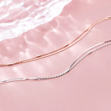 925 Silver Bracelets Classic Double Layer Chain Jewelry For Women