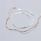 925 Silver Bracelets Classic Double Layer Chain Jewelry For Women