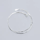 925 Silver Bracelets Classic Double Layer Chain Jewelry For Women