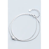 925 Sterling Silver Bracelets For Women Double Layer Silver Bracelet 925