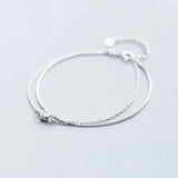 925 Sterling Silver Bracelets For Women Double Layer Silver Bracelet 925