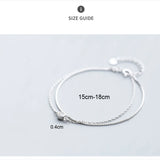 925 Sterling Silver Bracelets For Women Double Layer Silver Bracelet 925