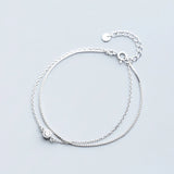 925 Sterling Silver Bracelets For Women Double Layer Silver Bracelet 925