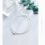 925 Sterling Silver Bracelets For Women Double Layer Silver Bracelet 925