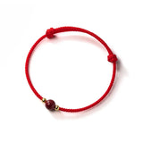 925 Silver Cinnabar Red Rope Bracelet, Lucky Stone