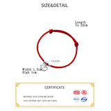 925 Silver Zodiac Tiger Red Rope Bracelets for Women